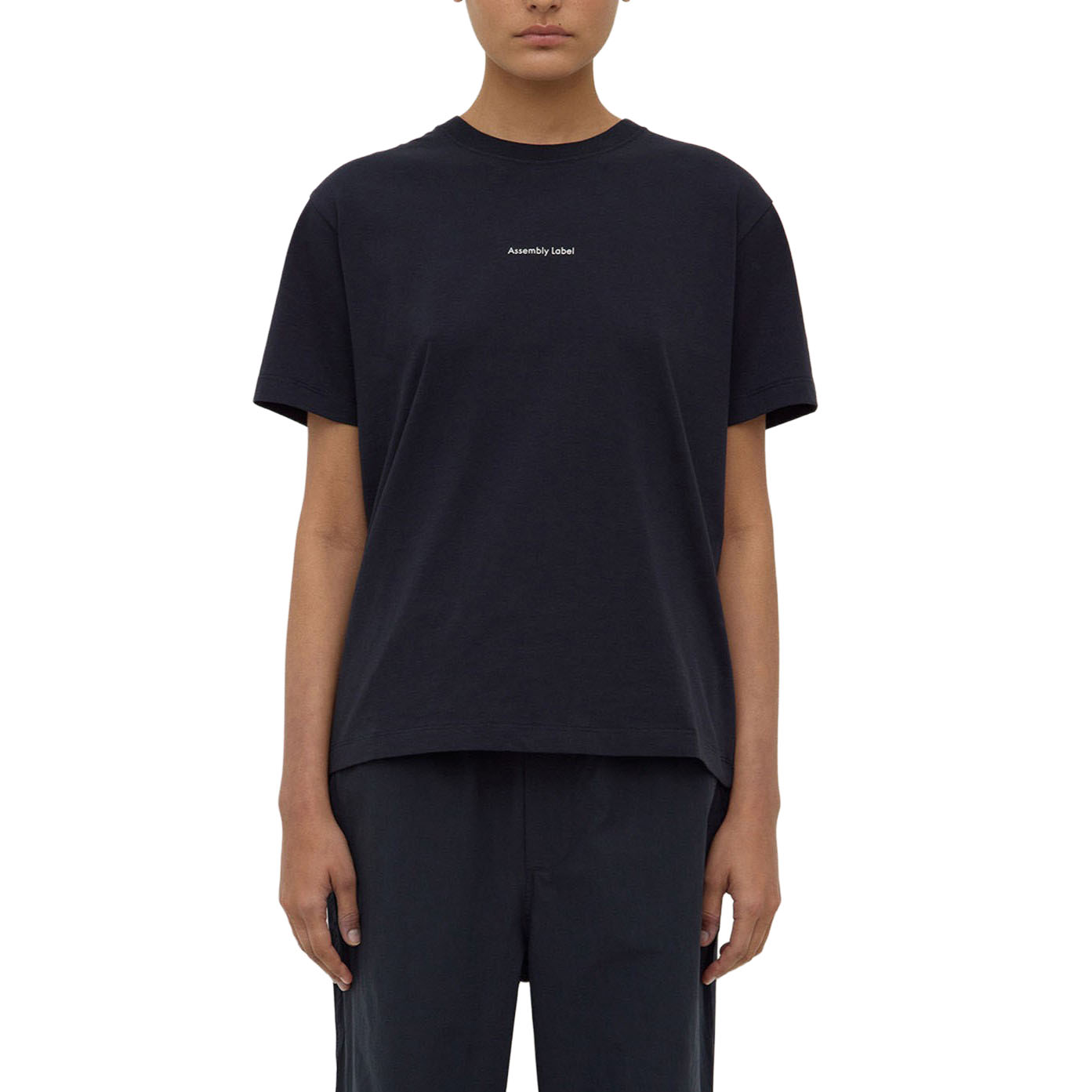 Assembly Label Womens Atelier Logo Tee True Navy White